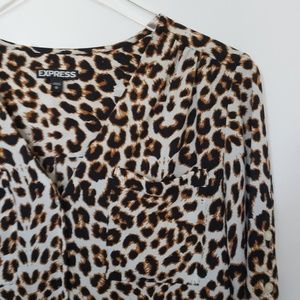Express leopard blouse size medium